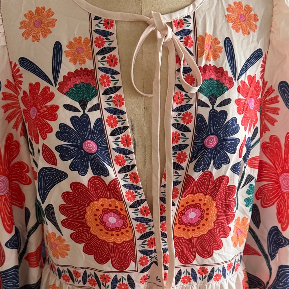 SHEIN Multicolor Floral Long Sleeve Dress - Picture 3 of 5